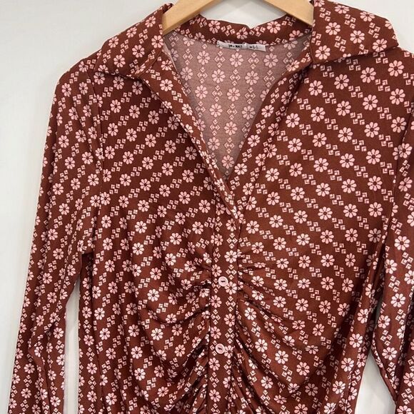 3rd and malt retro patterned long sleeve dress - Picture 3 of 7